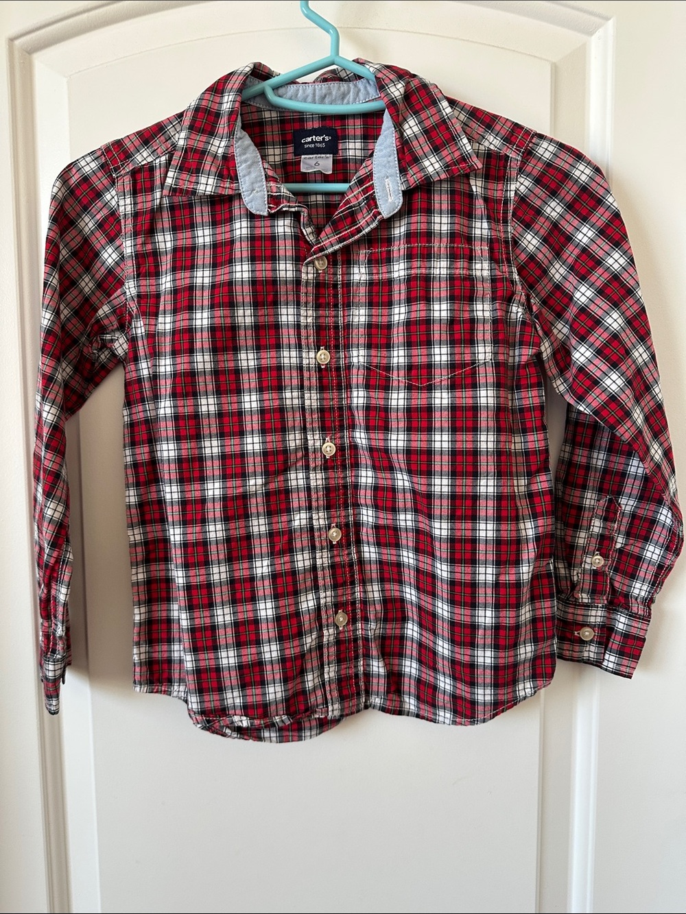 Carter's Red, Black & White Plaid Button-Down Shirt and Van Heusen Black White